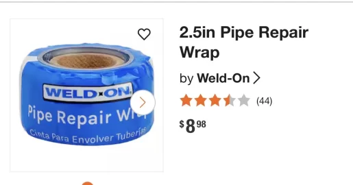 [Hearth.com] Weld On pipe tape for a quick sink drain fix?