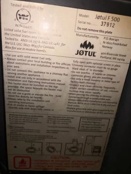[Hearth.com] Looking at used Jotul F500 serial#37912
