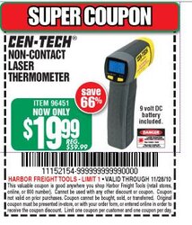 No Contact Laser Thermometer @ Harbor Freight cheap