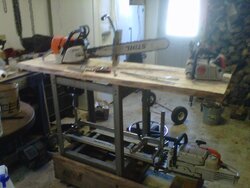 Just Built chainsaw work station on wheels.