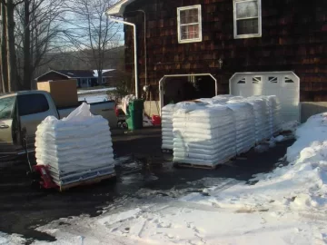 [Hearth.com] Pics New Enviro Maxx stove and 460 bags of Somerset pellets