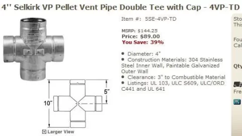 [Hearth.com] Double T for easier pellet flue cleaning?? Finally got the Simpson Duravent Double T and it is in!! 