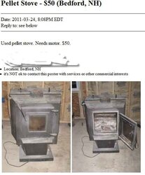 Englander Wood Pellet Stove for $50 on CL is it worth it??