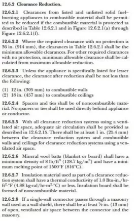 [Hearth.com] NFPA code for type of heat shield spacers?