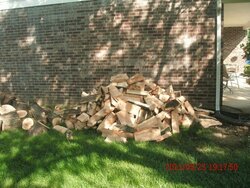 free locust tree + silver maple = 22 ton huskie log splitter "pics added"