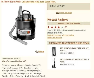 [Hearth.com] ash vacuum
