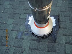 Installation of Class A steel Chimney, roof question