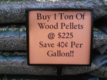 [Hearth.com] Interesting sale sign on these wood pellets!!