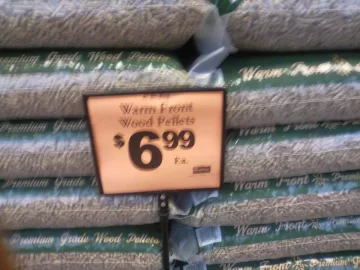 [Hearth.com] Interesting sale sign on these wood pellets!!
