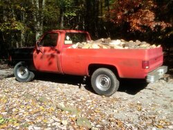 Big Red - old Chevy wood hauler.