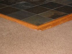 Red oak trim with Cabot's American Maple stain applied..