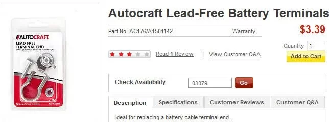 [Hearth.com] $18.00 for the simple pot metal OEM Toyota Battery Terminal - I do not think so!!