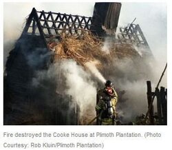 What happens when you light a fire in the fireplace in a house with a thatch roof???