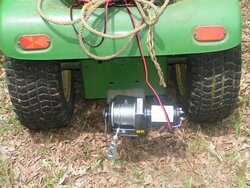 Old garden tractor as winch