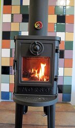 Our Morso 2B Standard Installed on its Frugal Hearth