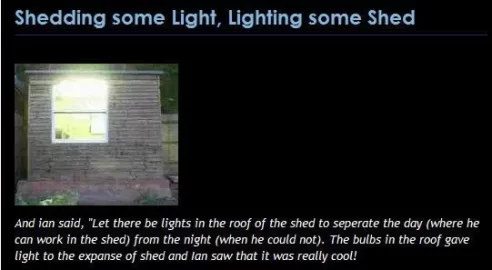 [Hearth.com] What kind of Lighting do you have in your shed and on the outside of your shed?