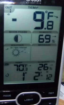 [Hearth.com] -17Â° last night, -4 high temp today,