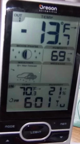 [Hearth.com] -17Â° last night, -4 high temp today,