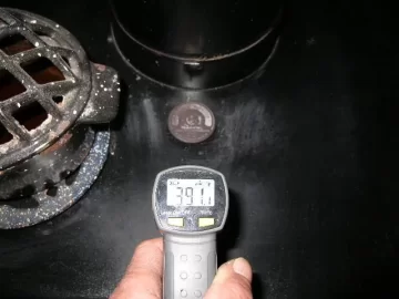 [Hearth.com] Stove top temp drop with fans.