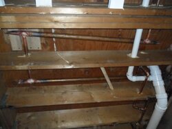 Bath Floor Heating from old 1 1/2inch. cop. drain pipe[wood boiler]