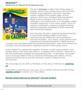 [Hearth.com] Idronics #10 Boiler Piping for Hydronic Wood Fired Heat Sources