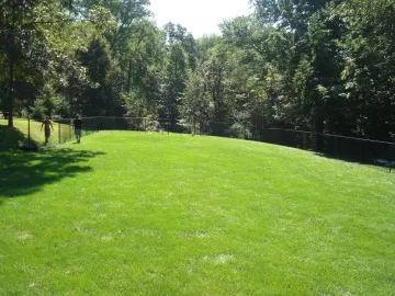 [Hearth.com] Chain link fence post.