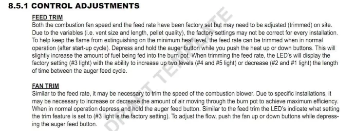 [Hearth.com] Napoleon NPS45 trim levels, did they change the manual incorrectly?