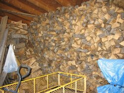 Update delivered wood stacked and sneak preview of 6 cords of dry wood in my shelter..