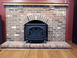 New, used stove, hearth and questions.
