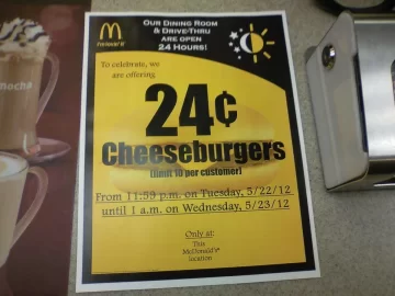 [Hearth.com] Just got 10 cheeseburgers at McDonald's for 24 cents each. See pic