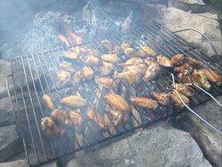 Hot wings on the firepit