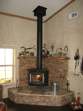 [Hearth.com] Buck Stove 91 and Cultured Stone Hearth on TX High Plains