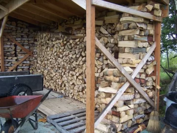 [Hearth.com] 14/15 wood starting to fill up the wood shed.