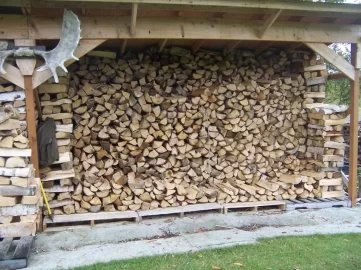 [Hearth.com] 14/15 wood starting to fill up the wood shed.