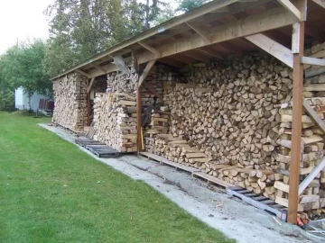 [Hearth.com] 14/15 wood starting to fill up the wood shed.