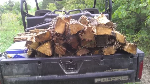 [Hearth.com] Been split for a while.  finished stacking yesterday . some kind of maple for 2014.