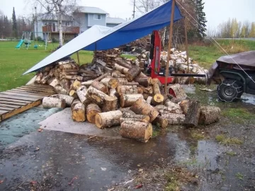 [Hearth.com] How to stay dry, splitting in the rain?
