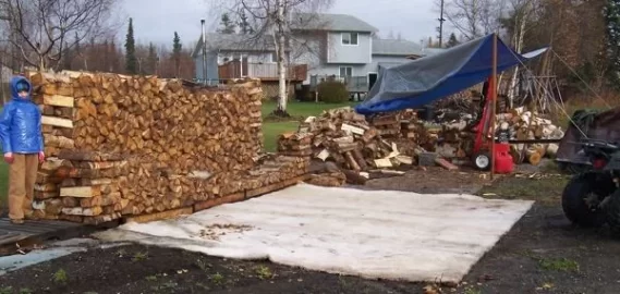 [Hearth.com] Rain stopped, we stacked 2 cords of Birch ( +/- ) : pics