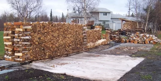 [Hearth.com] Rain stopped, we stacked 2 cords of Birch ( +/- ) : pics