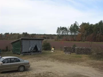 [Hearth.com] Tarps dropped and secured, ready for winter!