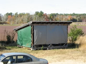 [Hearth.com] Tarps dropped and secured, ready for winter!