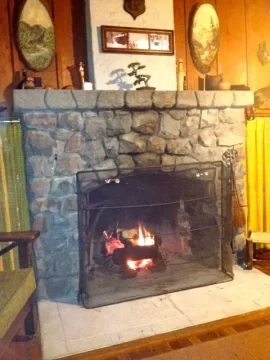 [Hearth.com] Sweeps Advice on stove half-in Stone Fireplace