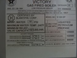 insurance requires a UL boiler replacement