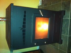 Cab50 pellet stove in the basement