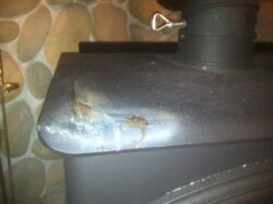 Messed up finish of top of wood stove