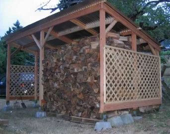 [Hearth.com] Woodpile, Before & After, rented splitter today...