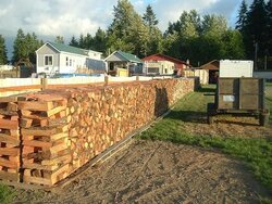 96'l-3'w-4'h softwood on pallets!