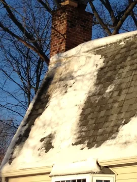 [Hearth.com] Dirty snow on roof by chimney