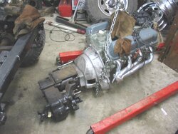 motor out of wagon to weld under floors and cab mounts.jpg