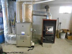 Gas furnace with auxiliary wood burner (pic)